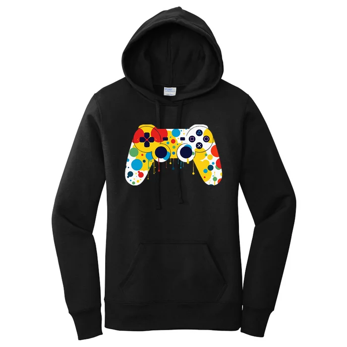 Funny Colourful Polka Dot International Dot Day Video Game Women's Pullover Hoodie