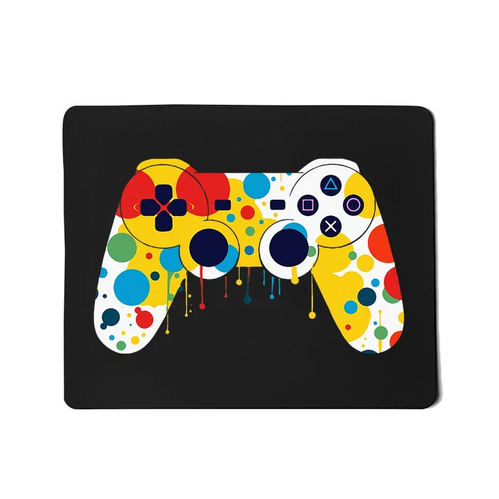 Funny Colourful Polka Dot International Dot Day Video Game Mousepad