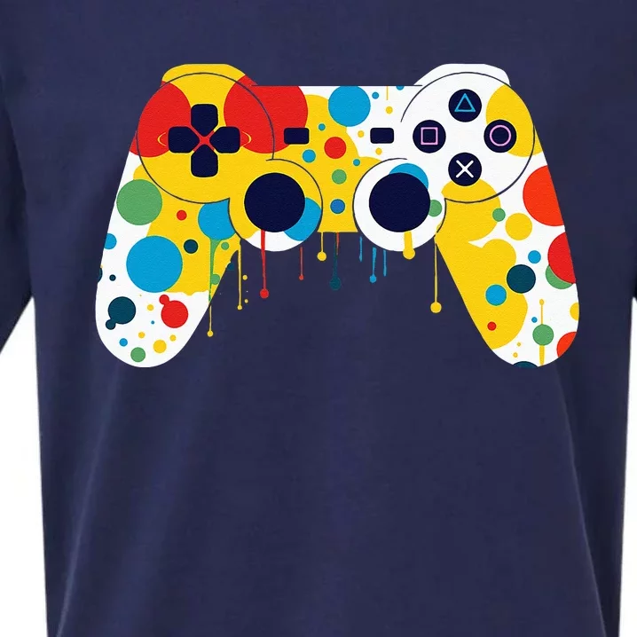 Funny Colourful Polka Dot International Dot Day Video Game Sueded Cloud Jersey T-Shirt