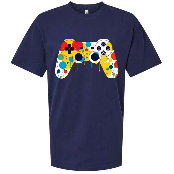 Funny Colourful Polka Dot International Dot Day Video Game Sueded Cloud Jersey T-Shirt