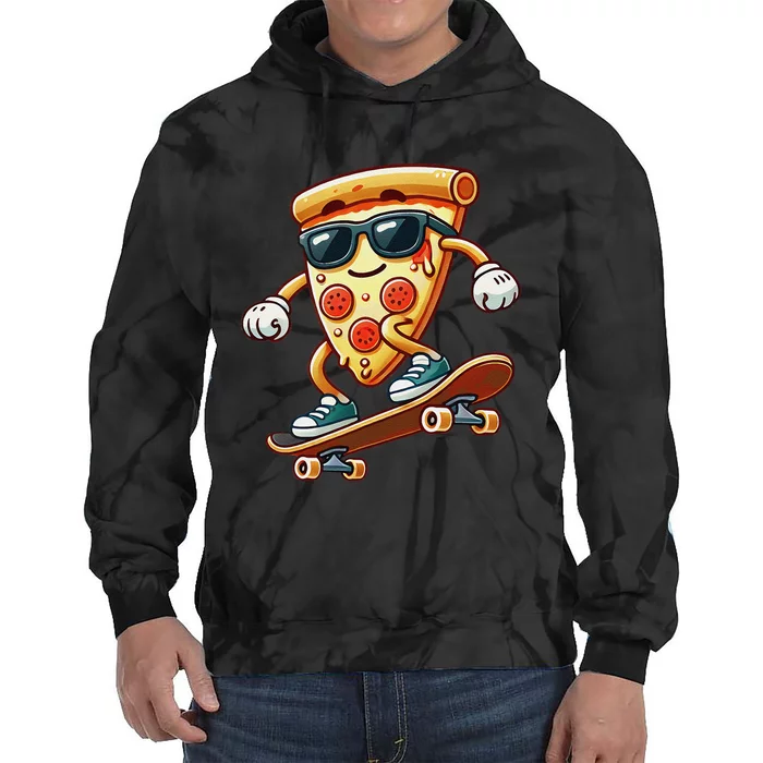 Funny Cheesy Pizza Sunglass Slice Skateboard Tie Dye Hoodie