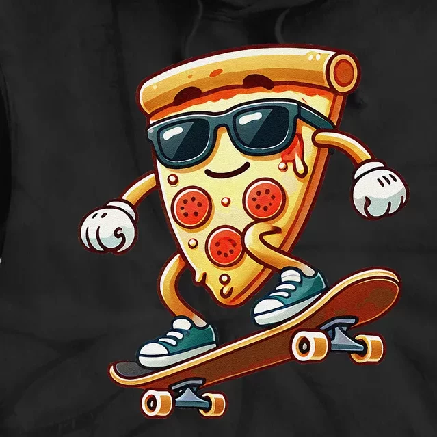 Funny Cheesy Pizza Sunglass Slice Skateboard Tie Dye Hoodie