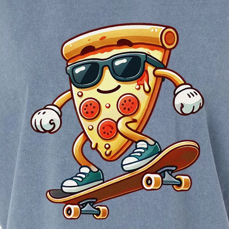 Funny Cheesy Pizza Sunglass Slice Skateboard Garment-Dyed Women's Muscle Tee