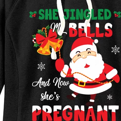 Funny Christmas Pregnancy Announcement New Dad Mom Women's Fleece Hoodie