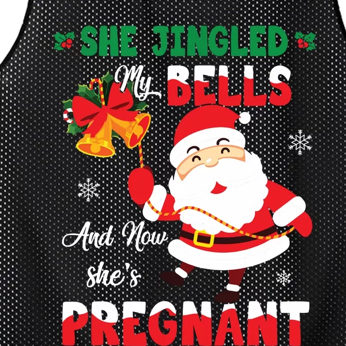 Funny Christmas Pregnancy Announcement New Dad Mom Mesh Reversible Basketball Jersey Tank