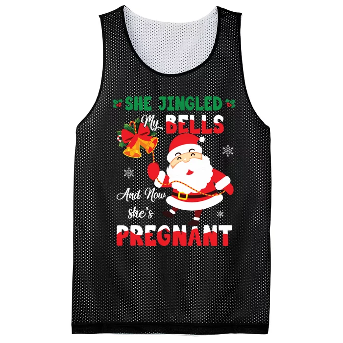 Funny Christmas Pregnancy Announcement New Dad Mom Mesh Reversible Basketball Jersey Tank