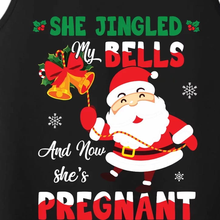 Funny Christmas Pregnancy Announcement New Dad Mom Performance Tank