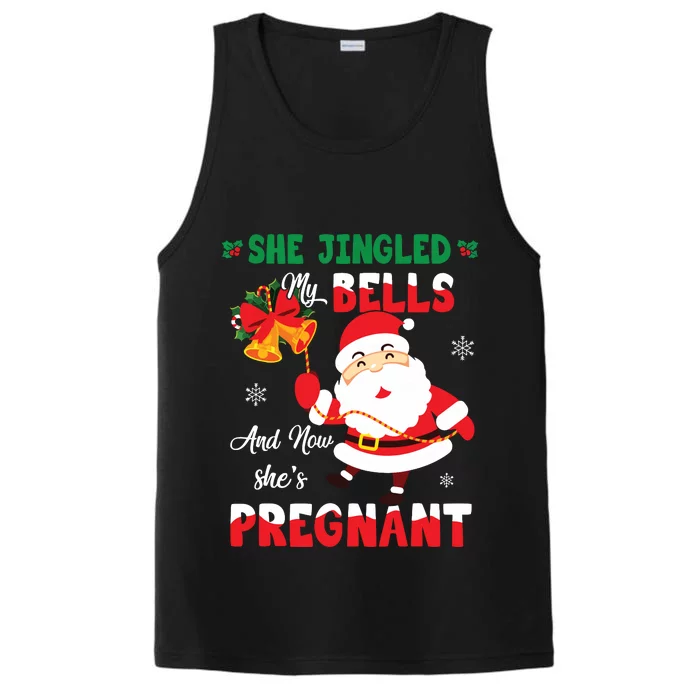 Funny Christmas Pregnancy Announcement New Dad Mom Performance Tank