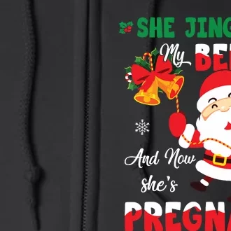 Funny Christmas Pregnancy Announcement New Dad Mom Full Zip Hoodie