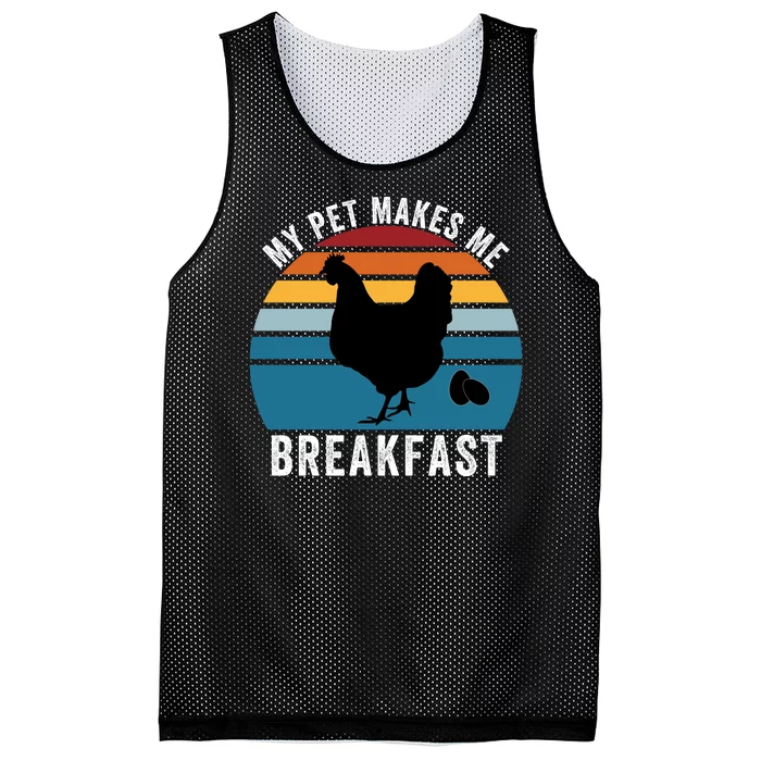 Funny Chicken Pet, My Pet Makes Me Breakfast, Funny Chicken Mesh Reversible Basketball Jersey Tank