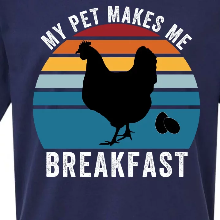 Funny Chicken Pet, My Pet Makes Me Breakfast, Funny Chicken Sueded Cloud Jersey T-Shirt