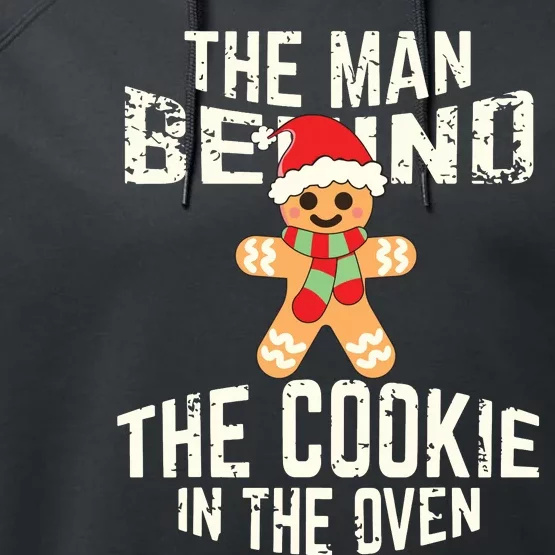 Funny Christmas Pregnancy Shirts Man Behind Cookie Dad To Be Performance Fleece Hoodie