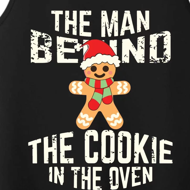 Funny Christmas Pregnancy Shirts Man Behind Cookie Dad To Be Performance Tank