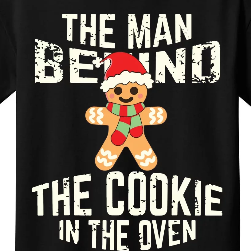 Funny Christmas Pregnancy Shirts Man Behind Cookie Dad To Be Kids T-Shirt