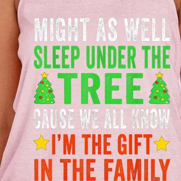 Funny Christmas Pajamas Women's Knotted Racerback Tank