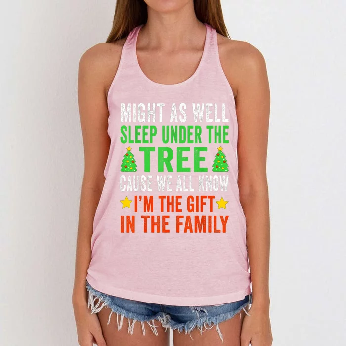 Funny Christmas Pajamas Women's Knotted Racerback Tank