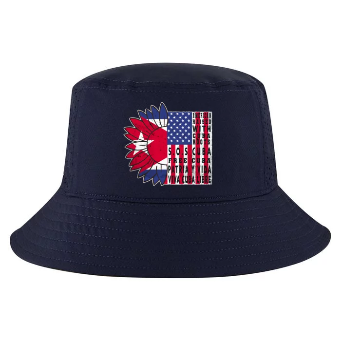 Free Cuba Patria Gift America Cuba Flag Sunflower Gift Sos Cuba Meaningful Gift Cool Comfort Performance Bucket Hat