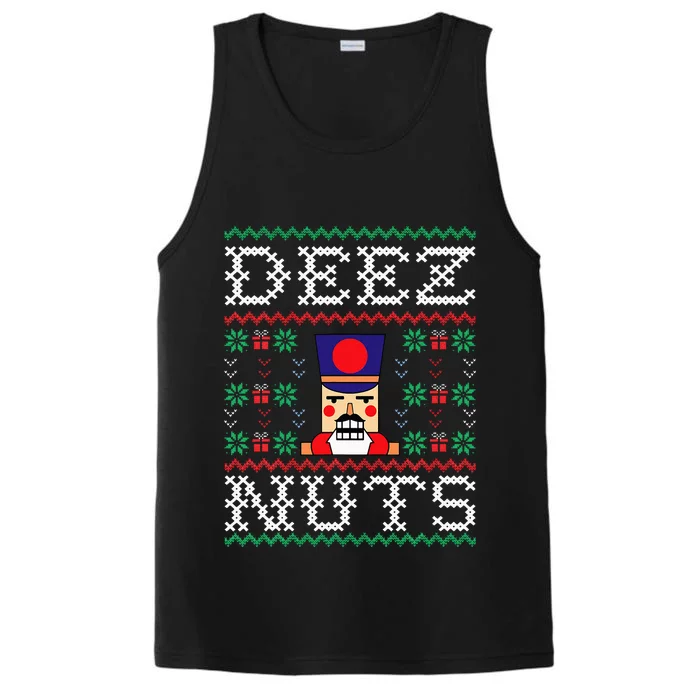 Funny Christmas Pajama Family Xmas Deez Nuts Nutcracker Nut Performance Tank