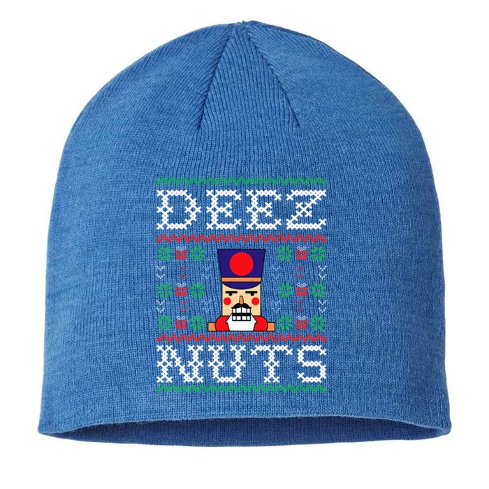 Funny Christmas Pajama Family Xmas Deez Nuts Nutcracker Nut 8 1/2in Sustainable Knit Beanie