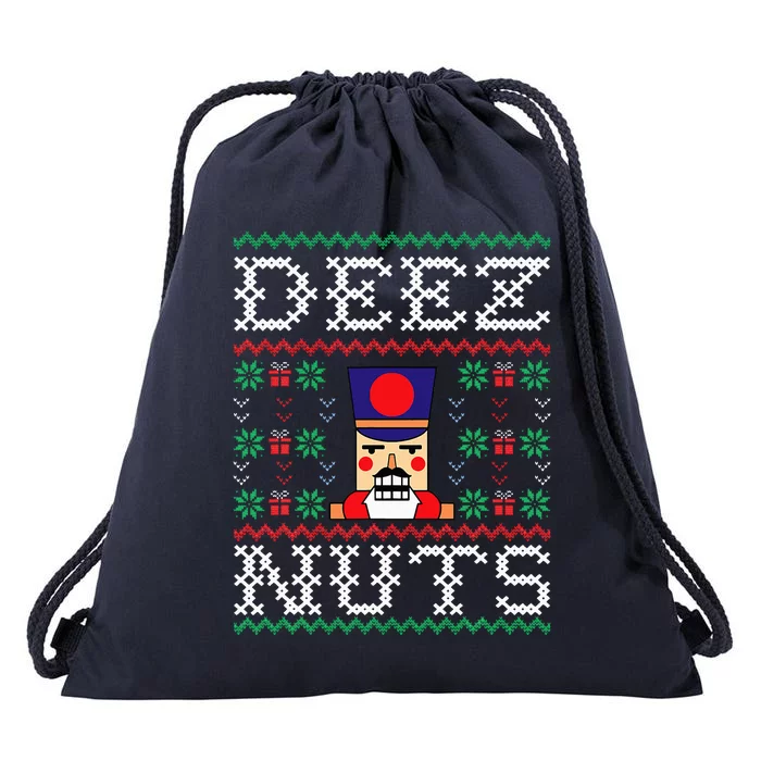 Funny Christmas Pajama Family Xmas Deez Nuts Nutcracker Nut Drawstring Bag