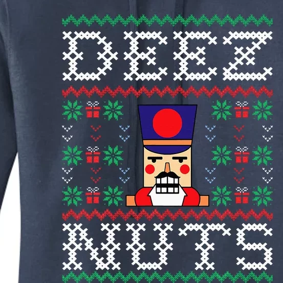 Funny Christmas Pajama Family Xmas Deez Nuts Nutcracker Nut Women's Pullover Hoodie