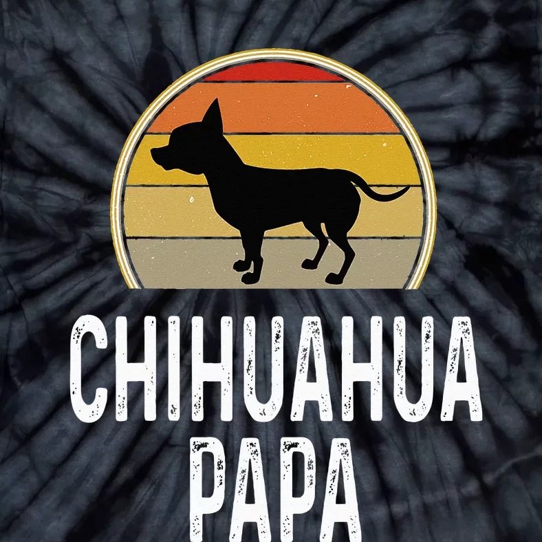 Funny Chihuahua Papa Grandpa Dad Lover Dog Owner Retro Tie-Dye T-Shirt