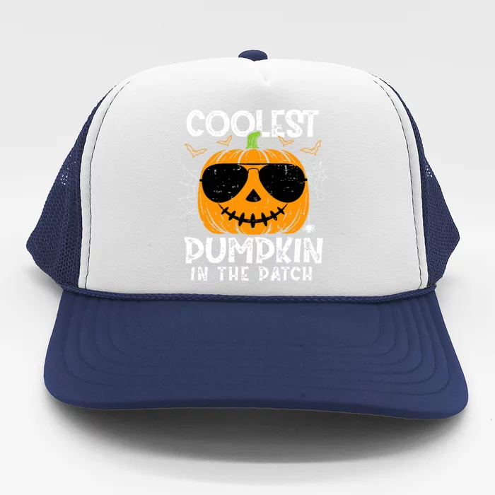 Funny Coolest Pumpkin In The Patch Glasses Halloween Gift Trucker Hat