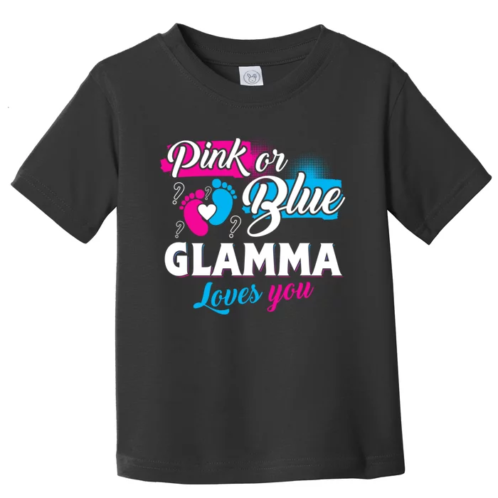 Funny Cute Pink Or Blue Glamma Loves You Gender Reveal Toddler T-Shirt