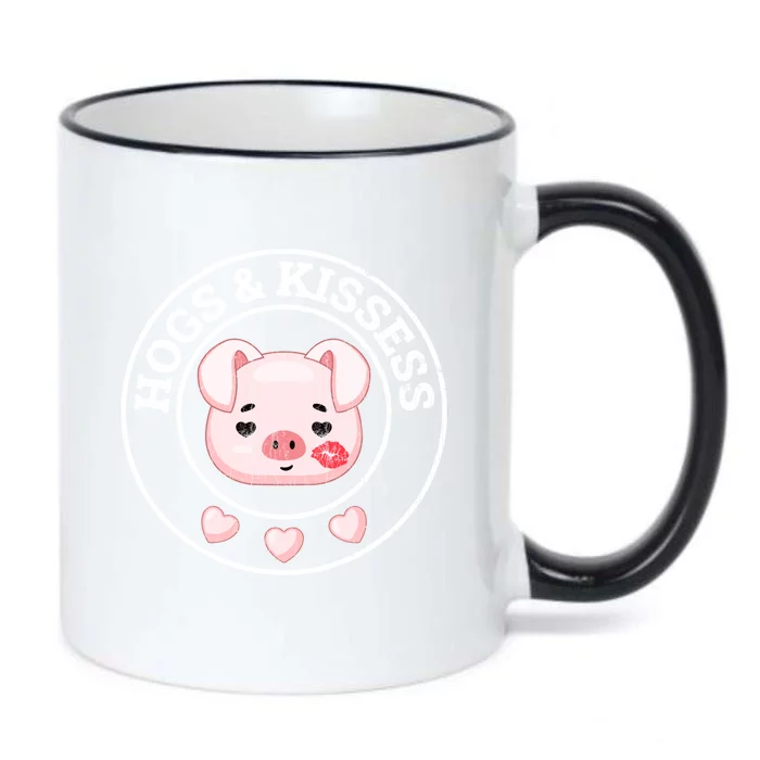 Funny Cute Pigs Design For Him Her Valentines Gift Black Color Changing Mug