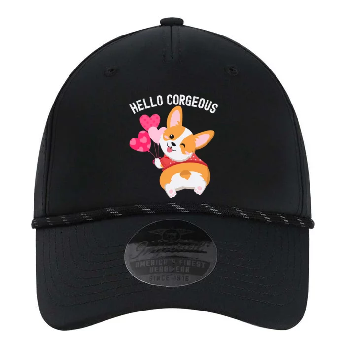 Funny Corgi Pun Hello Corgeous Valentines Day Gift Performance The Dyno Cap