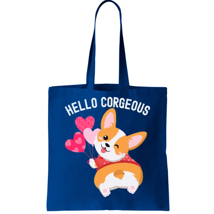 Funny Corgi Pun Hello Corgeous Valentines Day Gift Tote Bag