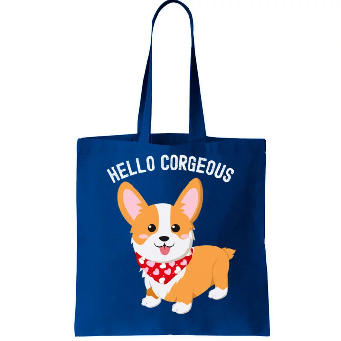 Funny Corgi Pun Hello Corgeous Valentines Day Gift Tote Bag