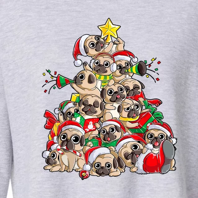 Funny Chritsmas Pug Christmas Tree Dog Santa Xmas Merry Dogmas Gift Cropped Pullover Crew