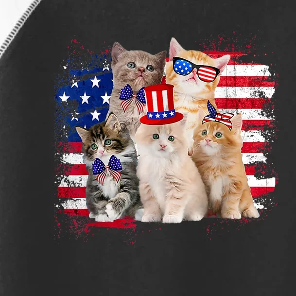 Funny Cat Patriotic USA Cat Lovers Cat Moms 4th July Toddler Fine Jersey T-Shirt