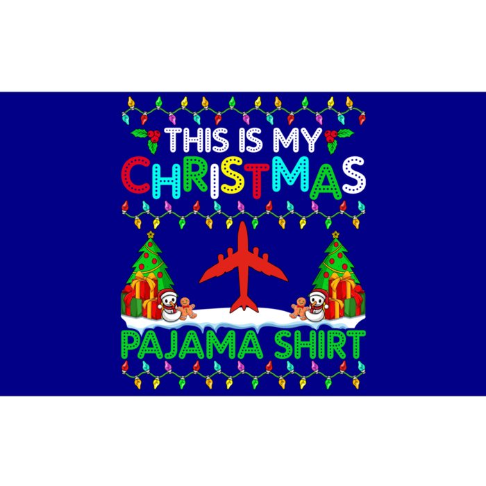 Flying Christmas Pajama Gift Airplane Pilot Xmas Holiday Gift Bumper Sticker