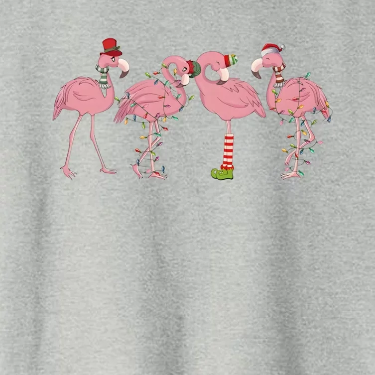 Flamingo Christmas Pink Gift Women's Crop Top Tee