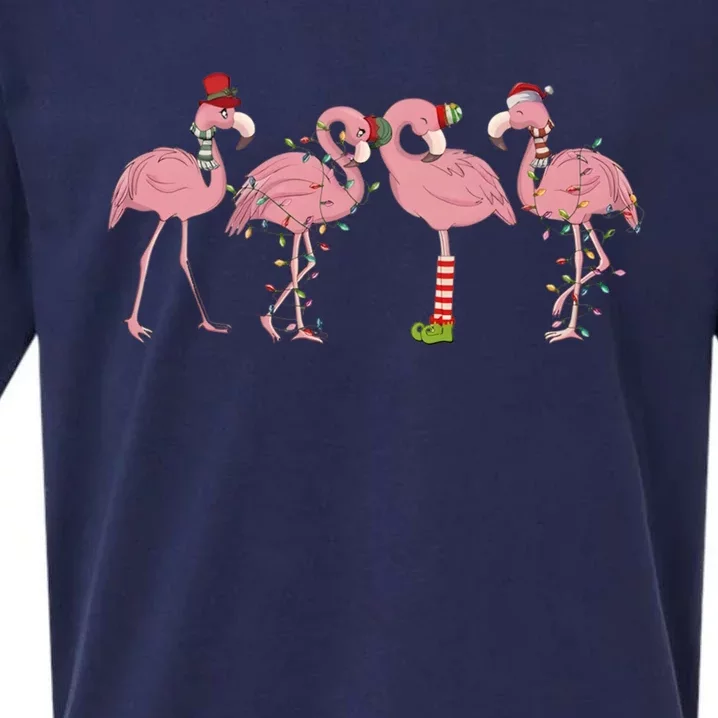 Flamingo Christmas Pink Gift Sueded Cloud Jersey T-Shirt