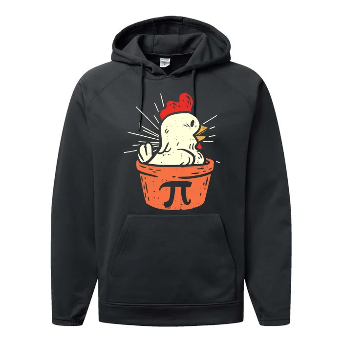 Funny Chicken Pot Pi Day Pie Math Lover Geek 3 14 Performance Fleece Hoodie