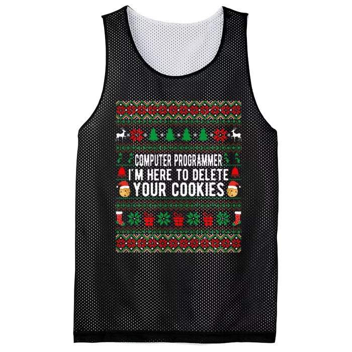 Funny Computer Programmer Christmas Gift Mesh Reversible Basketball Jersey Tank