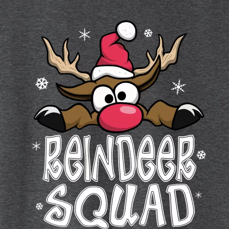 Family Christmas Pajamas Reindeer Squad Matching Christmas Women's Crop Top Tee