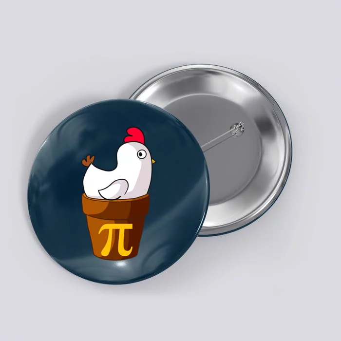 Funny Chicken Pot Pi Day Pie Math Lover Teacher Gift Button