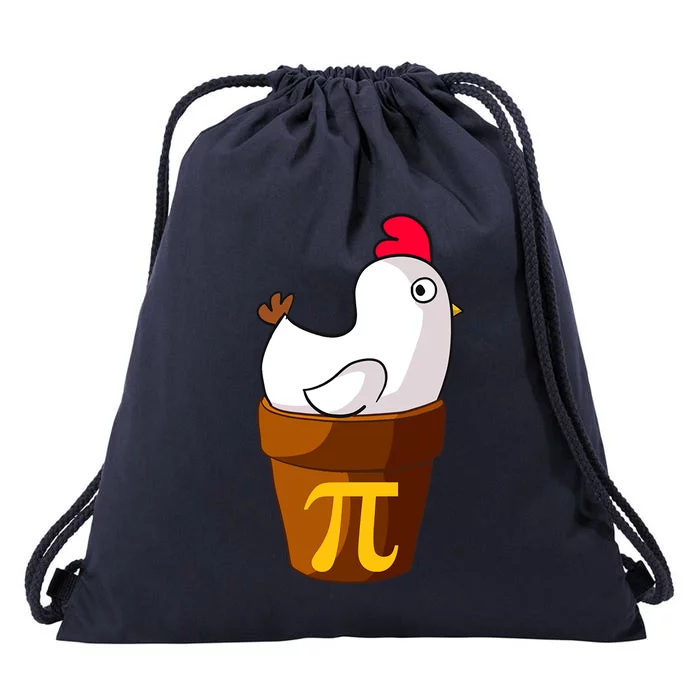 Funny Chicken Pot Pi Day Pie Math Lover Teacher Gift Drawstring Bag