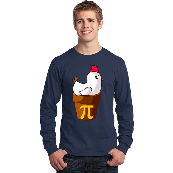 Funny Chicken Pot Pi Day Pie Math Lover Teacher Gift Tall Long Sleeve T-Shirt