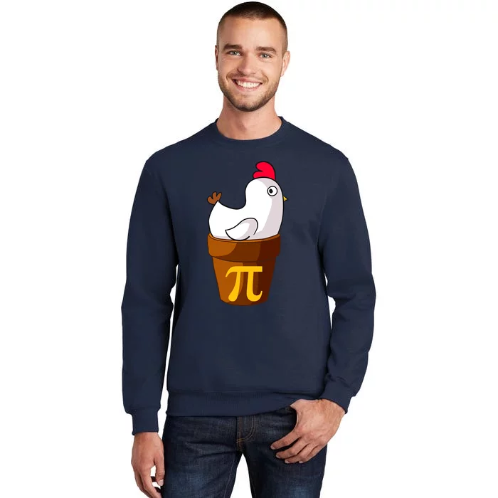 Funny Chicken Pot Pi Day Pie Math Lover Teacher Gift Tall Sweatshirt