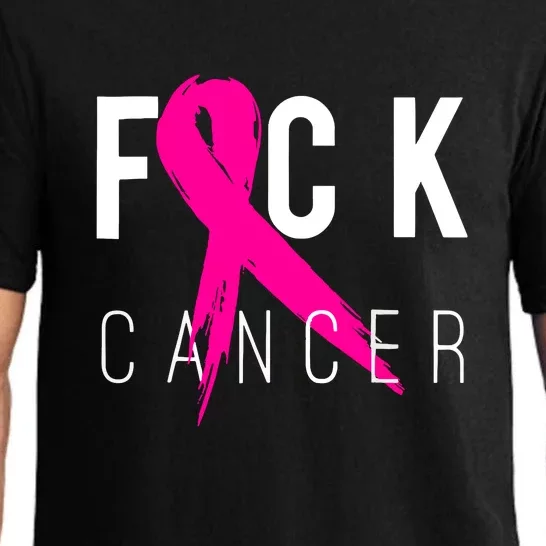 Fuck Cancer Pink Ribbon Breast Cancer Awareness Gift Pajama Set