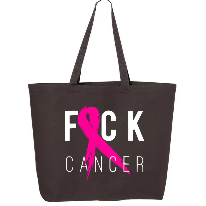 Fuck Cancer Pink Ribbon Breast Cancer Awareness Gift 25L Jumbo Tote