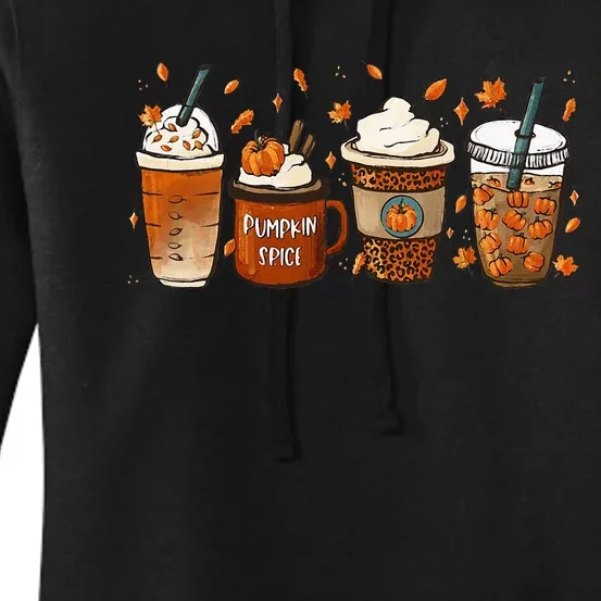 Fall Coffee Pumpkin Spice Junkie Latte Autumn Coffee Lovers Women's Pullover Hoodie