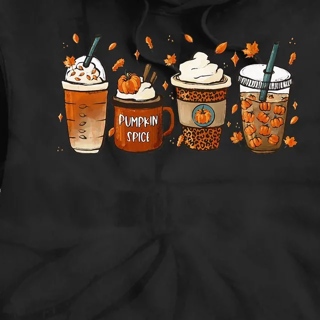 Fall Coffee Pumpkin Spice Junkie Latte Autumn Coffee Lovers Tie Dye Hoodie