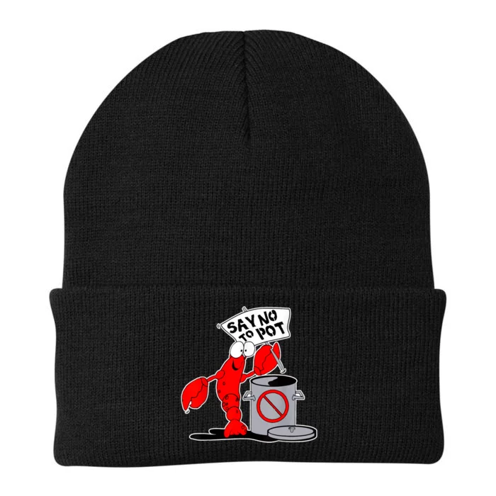 Funny Crawfish Pun Say No To Pot Lobster Festival Crayfish Knit Cap Winter Beanie