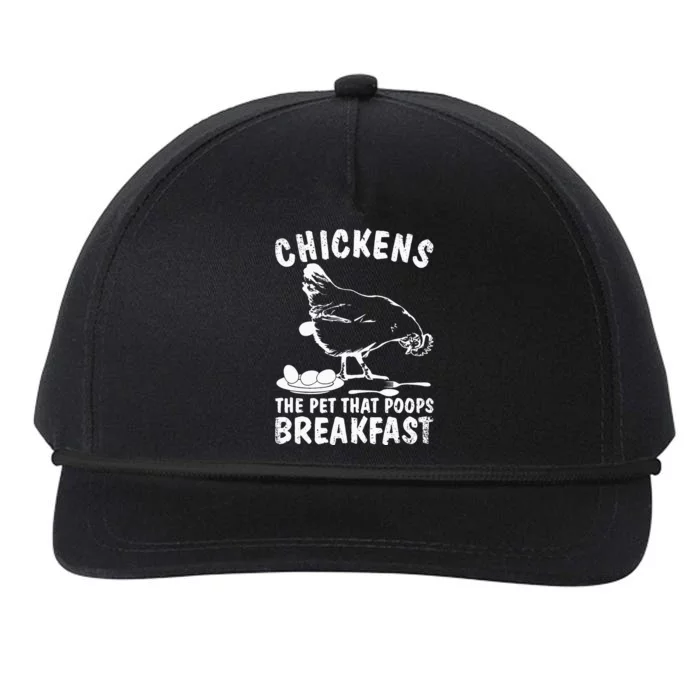 Funny Chickens Pet Poop Breakfast Backyard Farmer Snapback Five-Panel Rope Hat